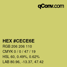 カラーコード: HEX #CECE6E | qconv.com