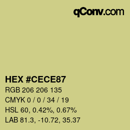 Color code: HEX #CECE87 | qconv.com