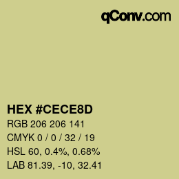 Color code: HEX #CECE8D | qconv.com
