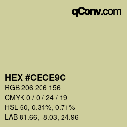 カラーコード: HEX #CECE9C | qconv.com