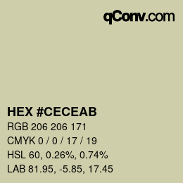 Color code: HEX #CECEAB | qconv.com