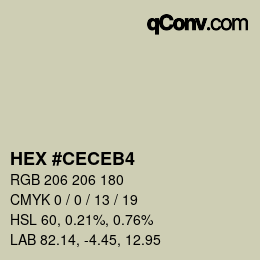 カラーコード: HEX #CECEB4 | qconv.com