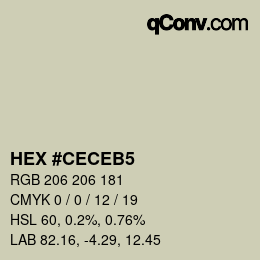 Color code: HEX #CECEB5 | qconv.com