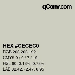 Color code: HEX #CECEC0 | qconv.com