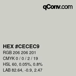 Color code: HEX #CECEC9 | qconv.com