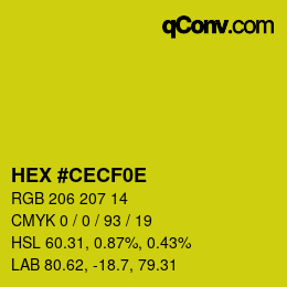 Color code: HEX #CECF0E | qconv.com