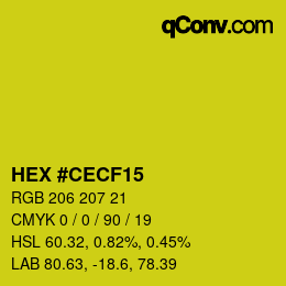 カラーコード: HEX #CECF15 | qconv.com