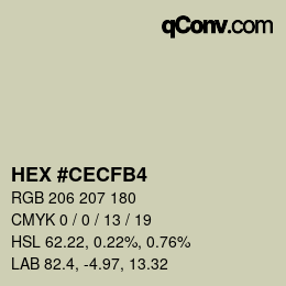 Color code: HEX #CECFB4 | qconv.com