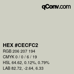 Color code: HEX #CECFC2 | qconv.com