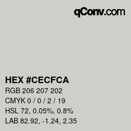 Color code: HEX #CECFCA | qconv.com