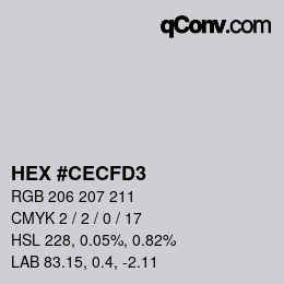 Color code: HEX #CECFD3 | qconv.com