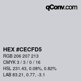 カラーコード: HEX #CECFD5 | qconv.com