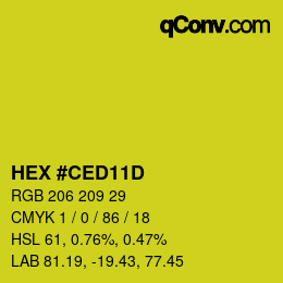 カラーコード: HEX #CED11D | qconv.com