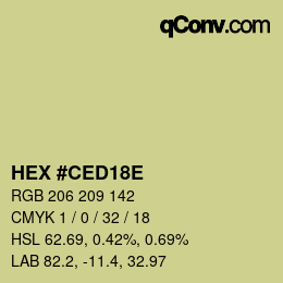 Color code: HEX #CED18E | qconv.com