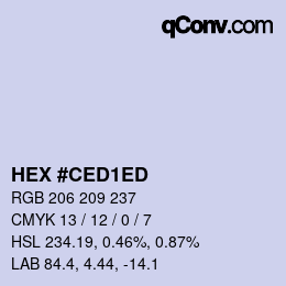 カラーコード: HEX #CED1ED | qconv.com
