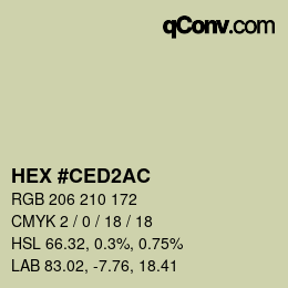カラーコード: HEX #CED2AC | qconv.com