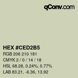 Color code: HEX #CED2B5 | qconv.com
