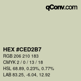 颜色代码: HEX #CED2B7 | qconv.com