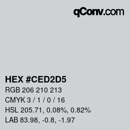 颜色代码: HEX #CED2D5 | qconv.com