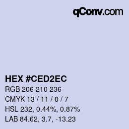 カラーコード: HEX #CED2EC | qconv.com