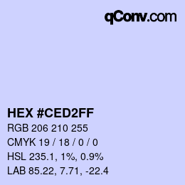 Color code: HEX #CED2FF | qconv.com