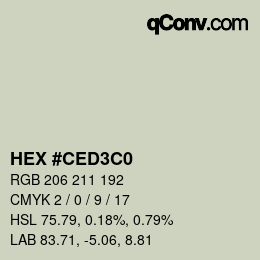 Color code: HEX #CED3C0 | qconv.com
