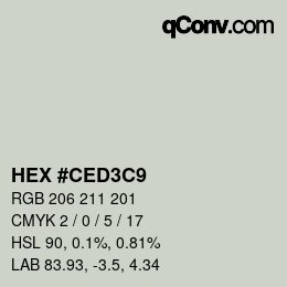 Color code: HEX #CED3C9 | qconv.com