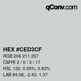 Color code: HEX #CED3CF | qconv.com