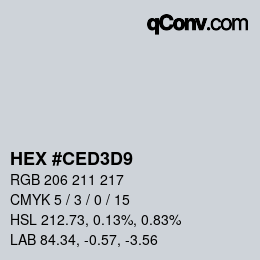 カラーコード: HEX #CED3D9 | qconv.com