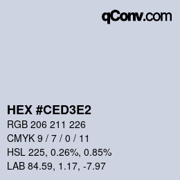 Color code: HEX #CED3E2 | qconv.com
