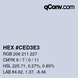 Color code: HEX #CED3E3 | qconv.com