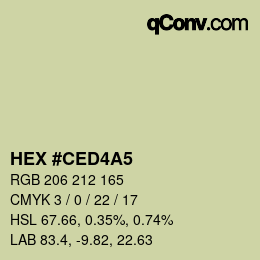 Farbcode: HEX #CED4A5 | qconv.com