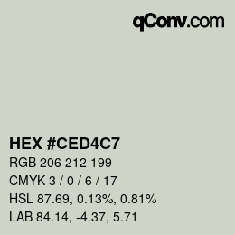 Color code: HEX #CED4C7 | qconv.com