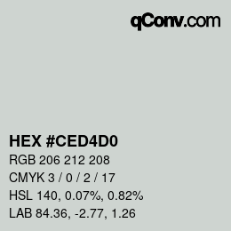颜色代码: HEX #CED4D0 | qconv.com