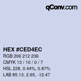 Color code: HEX #CED4EC | qconv.com