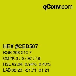 颜色代码: HEX #CED507 | qconv.com