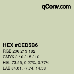 Color code: HEX #CED5B6 | qconv.com