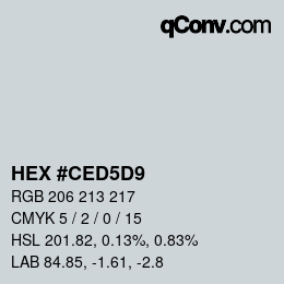 Color code: HEX #CED5D9 | qconv.com