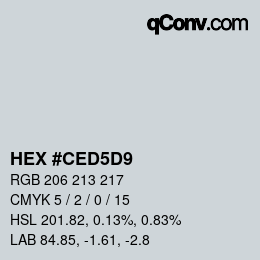 カラーコード: HEX #CED5D9 | qconv.com