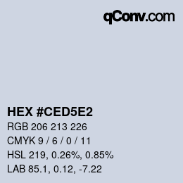 Farbcode: HEX #CED5E2 | qconv.com