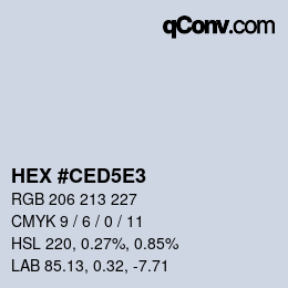 カラーコード: HEX #CED5E3 | qconv.com