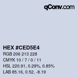 カラーコード: HEX #CED5E4 | qconv.com