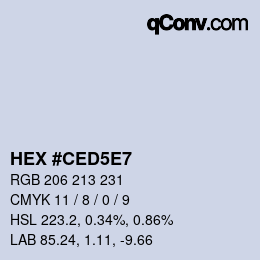 カラーコード: HEX #CED5E7 | qconv.com