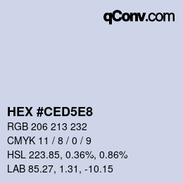 カラーコード: HEX #CED5E8 | qconv.com