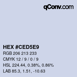 Color code: HEX #CED5E9 | qconv.com