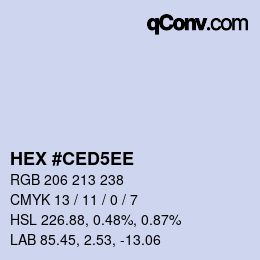 颜色代码: HEX #CED5EE | qconv.com