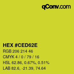 颜色代码: HEX #CED62E | qconv.com