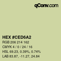 Farbcode: HEX #CED6A2 | qconv.com