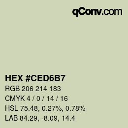 颜色代码: HEX #CED6B7 | qconv.com