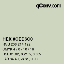 Color code: HEX #CED6C0 | qconv.com